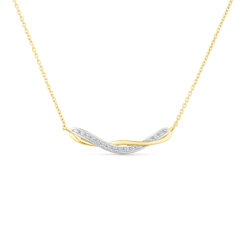 9ct Yellow Gold Lab Diamond Crossover Necklace