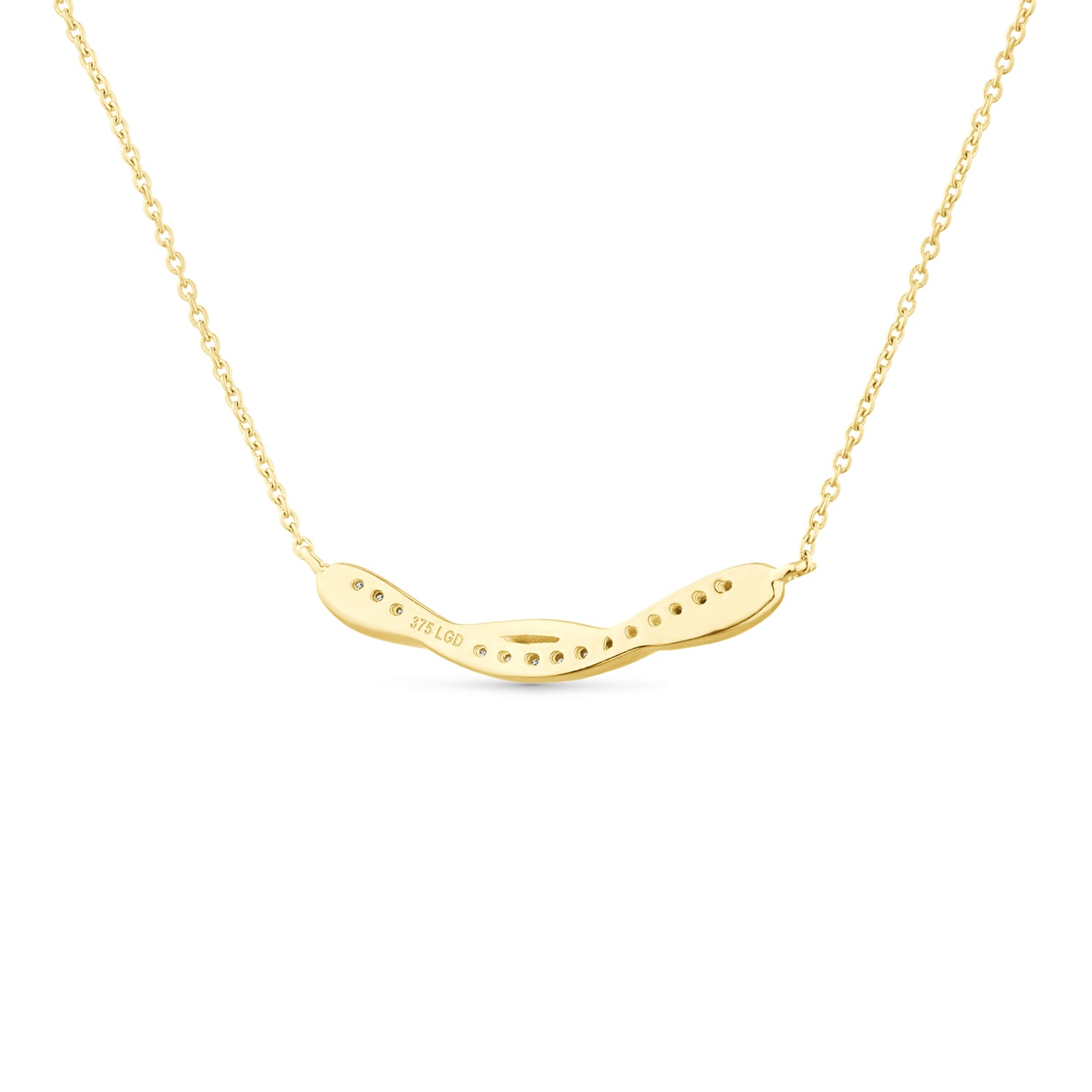 9ct Yellow Gold Lab Diamond Crossover Necklace