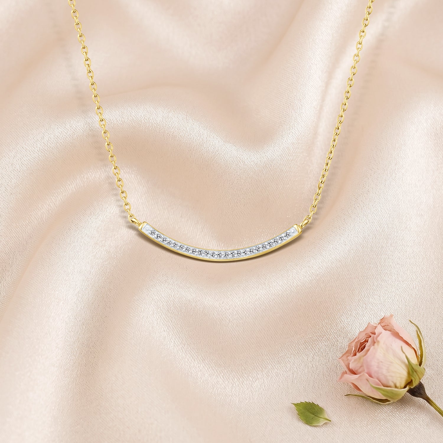 9ct Yellow Gold Lab Diamond Tennis Necklace