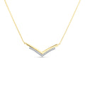 9ct Yellow Gold Lab Diamond Wishbone Necklace