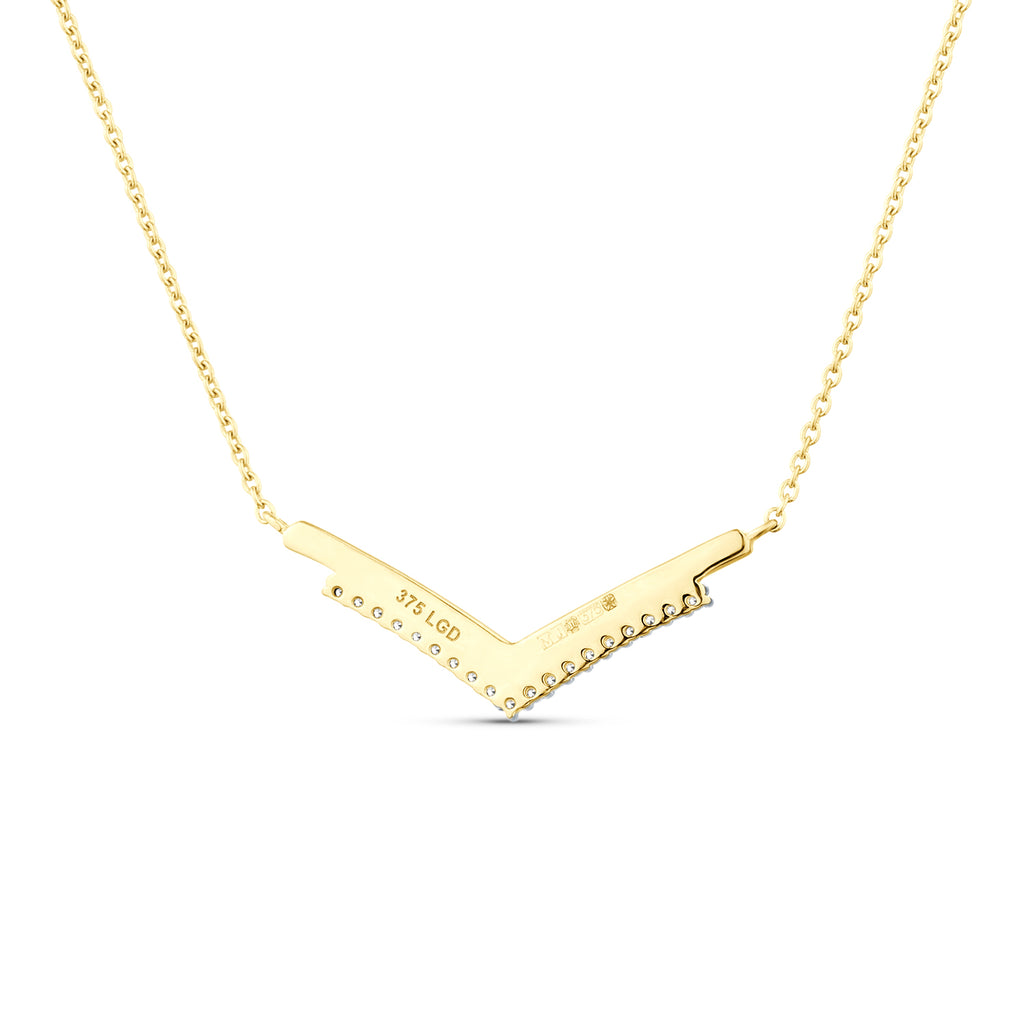 9ct Yellow Gold Lab Diamond Wishbone Necklace