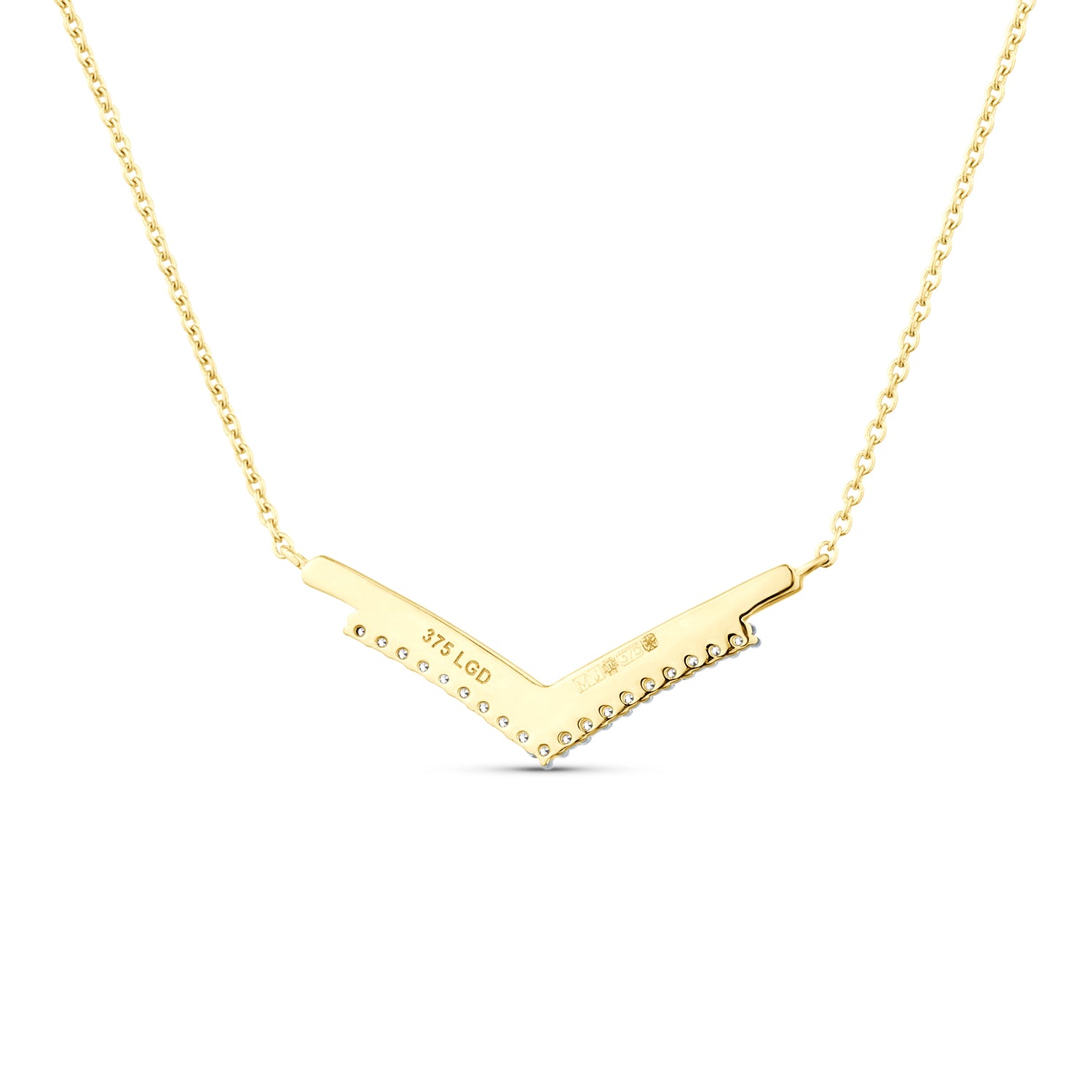 9ct Yellow Gold Lab Diamond Wishbone Necklace