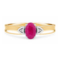 9ct Yellow Gold Ruby and Diamond Engagement Ring with Diamond Shoulders