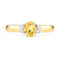 9ct Yellow Gold Citrine Engagement Ring with Diamond Trilogy Shoulders