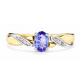 9ct Yellow Gold Tanzanite Engagement Ring with Diamond Kiss Shoulders