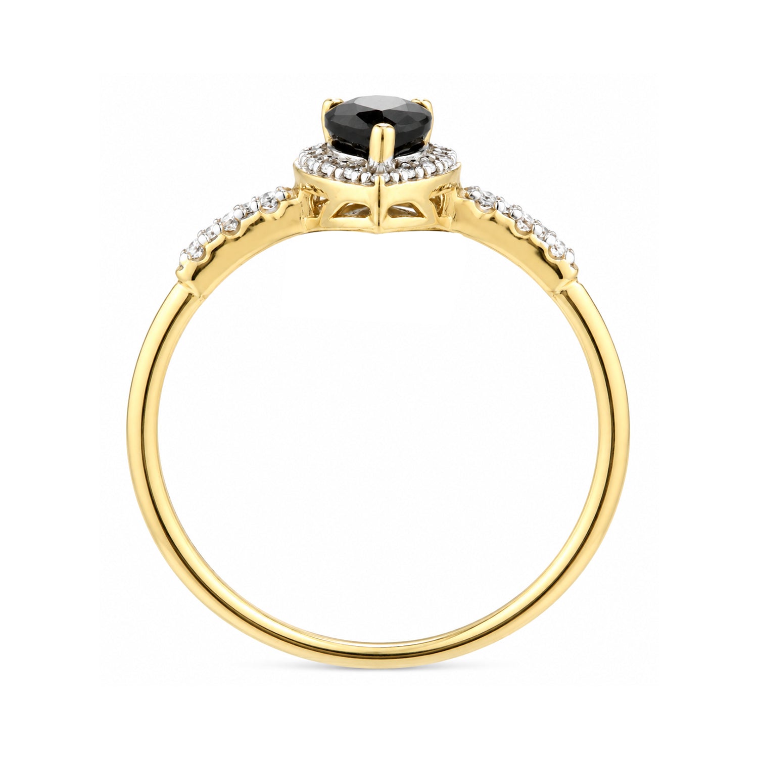 9ct Yellow Gold Pear Sapphire and Diamond Engagement Ring