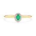 9ct Yellow Gold Emerald and Diamonds Halo Ring