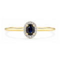 9ct Yellow Gold Sapphire and Diamonds Halo Ring