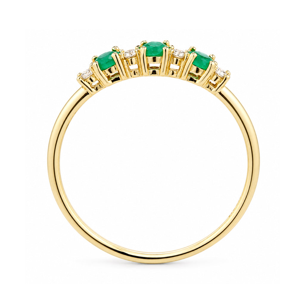 9ct Yellow Gold Emerald and Diamond Eternity Ring