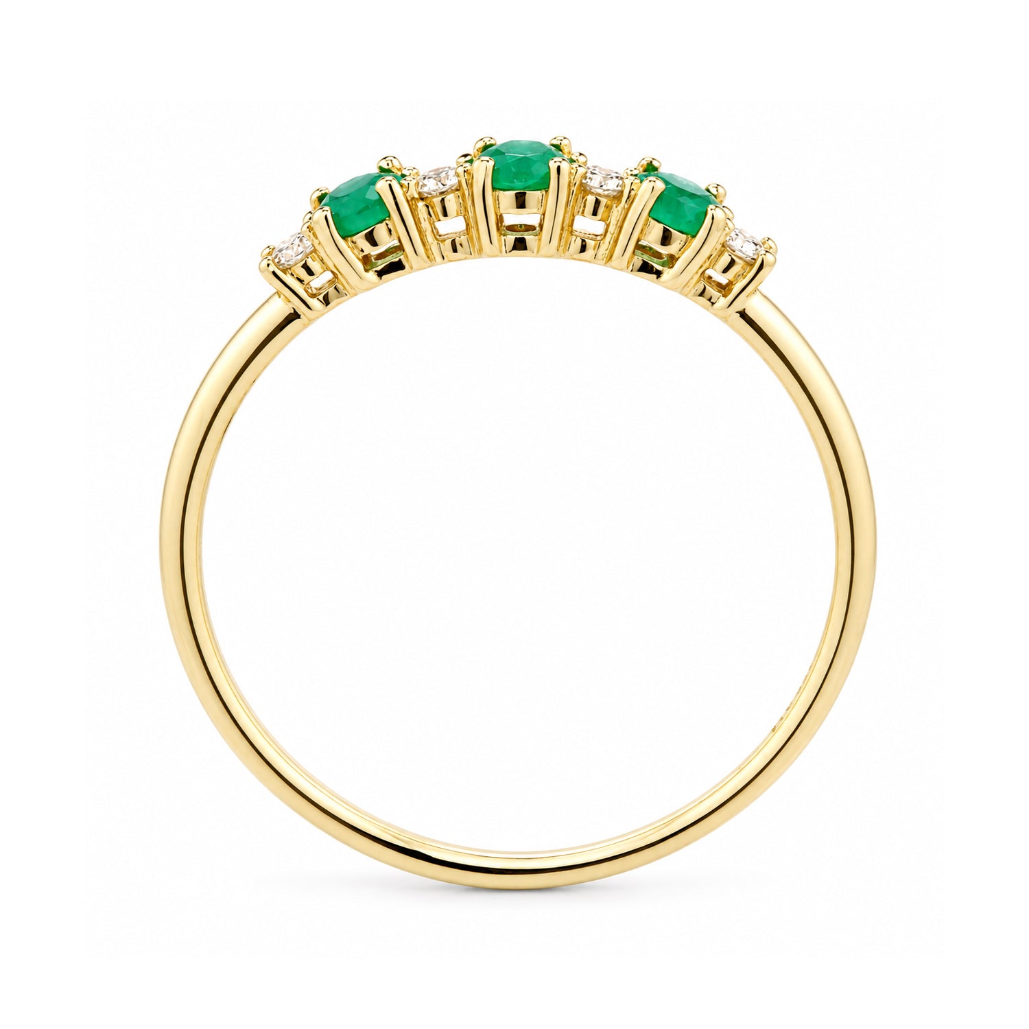 9ct Yellow Gold Emerald and Diamond Eternity Ring