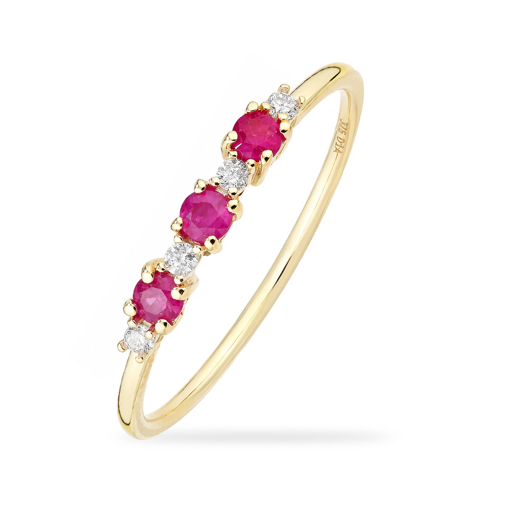 9ct Yellow Gold Ruby and Diamond Eternity Ring