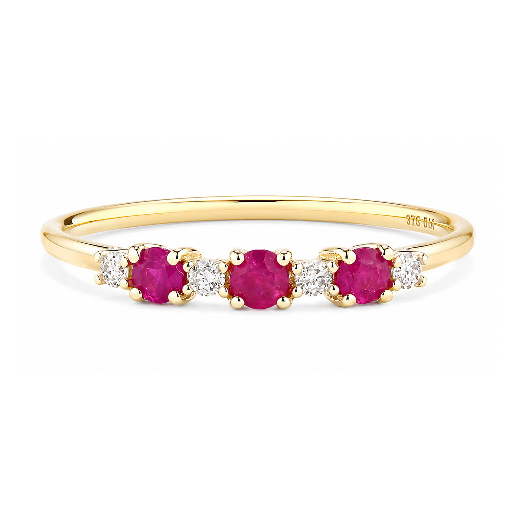 9ct Yellow Gold Ruby and Diamond Eternity Ring