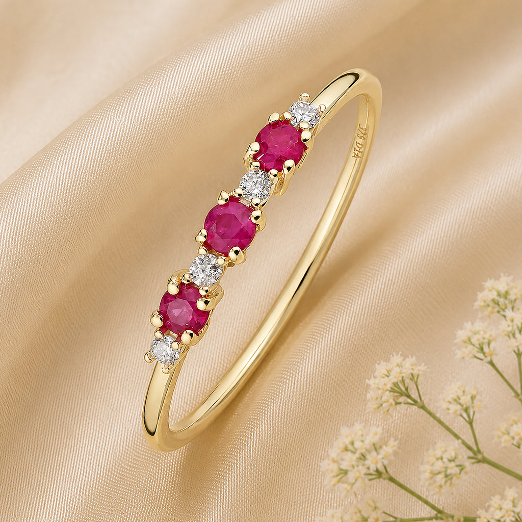 9ct Yellow Gold Ruby and Diamond Eternity Ring