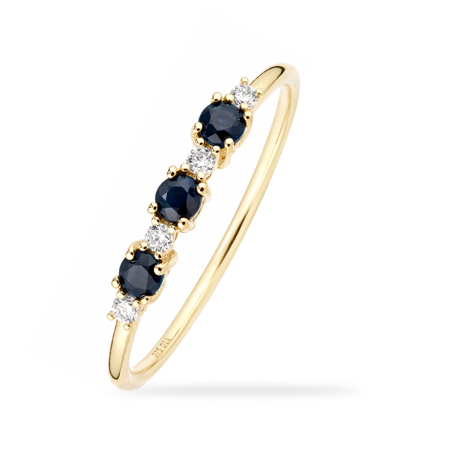 9ct Yellow Gold Sapphire and Diamond Eternity Ring