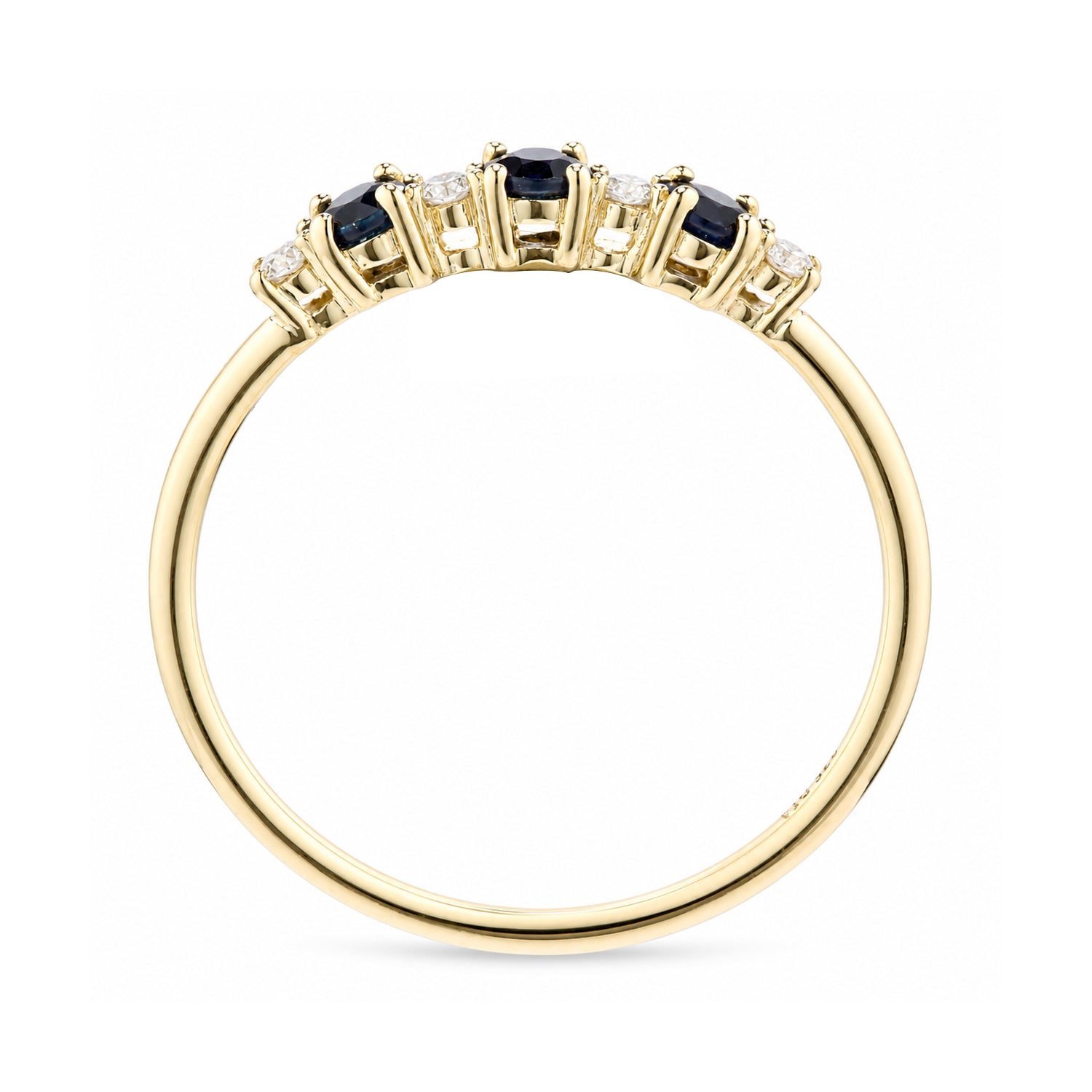 9ct Yellow Gold Sapphire and Diamond Eternity Ring