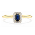 9ct Yellow Gold Sapphire and Diamond Halo Ring