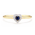 9ct Yellow Gold Sapphire and Diamond Heart Ring
