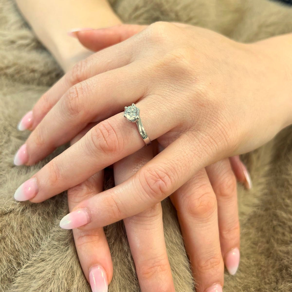 9ct White Gold Engagement Ring with Cubic Zirconia Stones