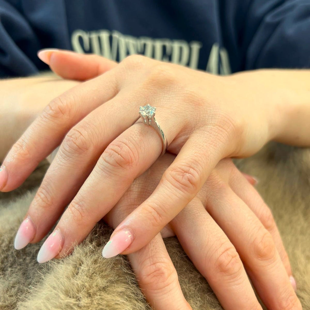 9ct White Gold Solitaire Ring