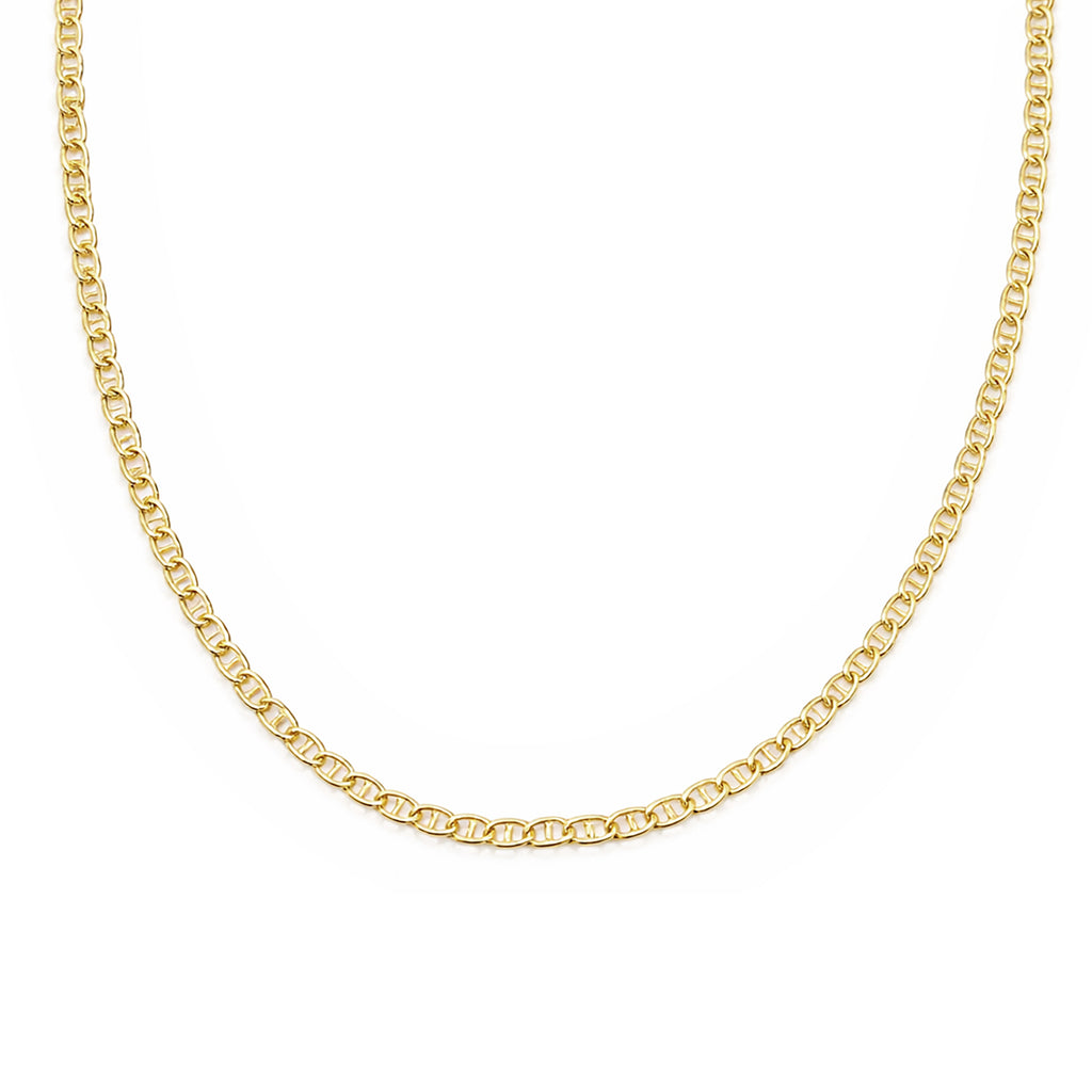 9ct Yellow Gold 16 Inch Flat Mariner Chain
