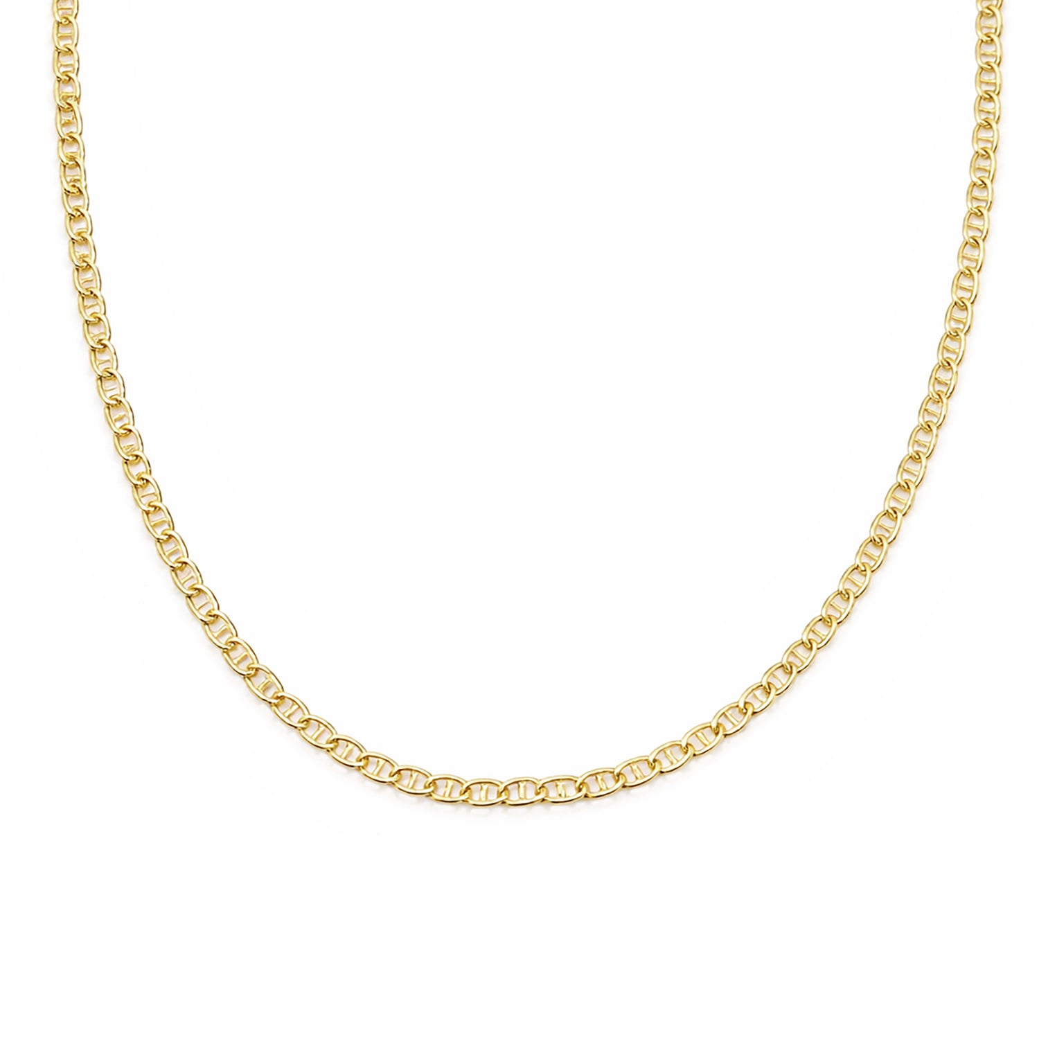 9ct Yellow Gold 16 Inch Flat Mariner Chain