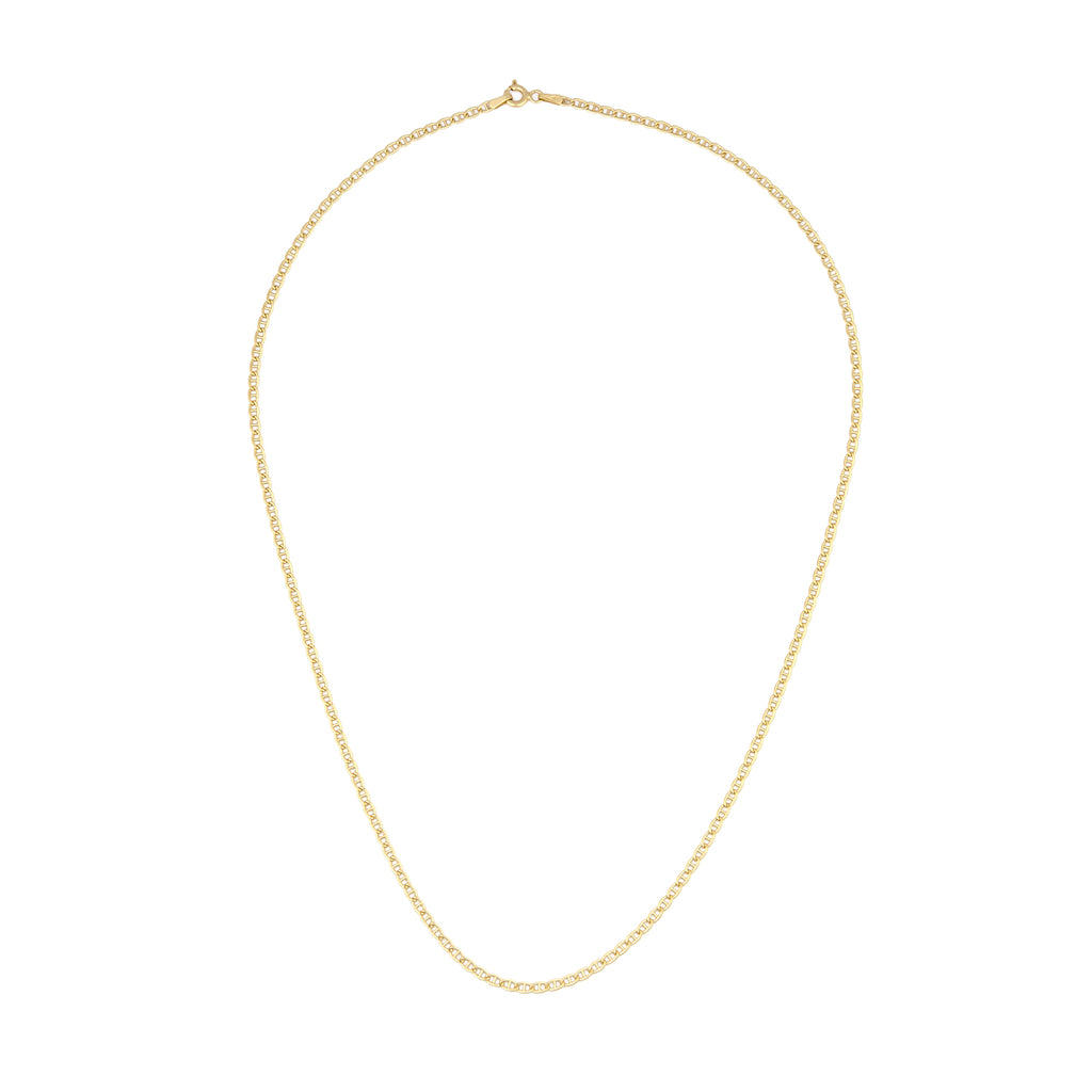 9ct Yellow Gold 16 Inch Flat Mariner Chain