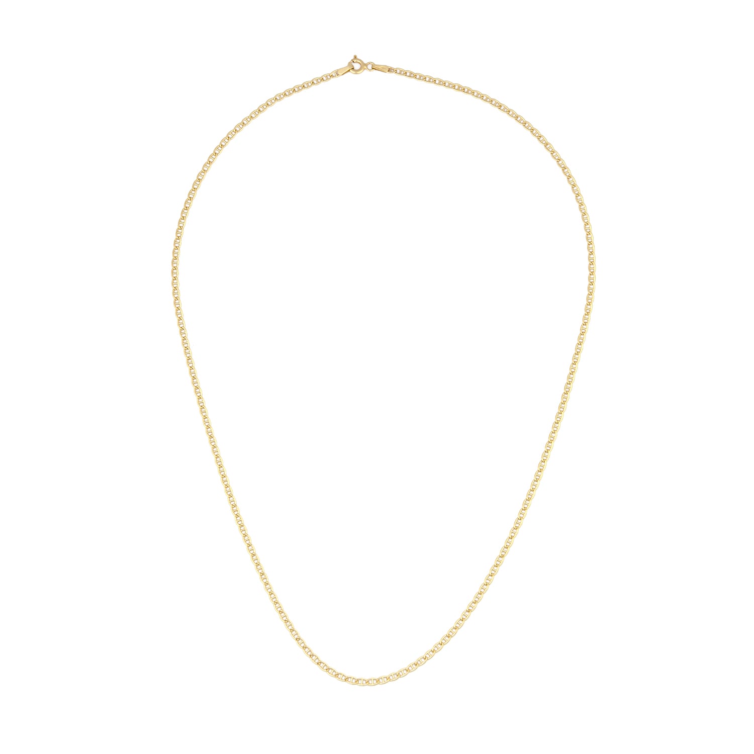 9ct Yellow Gold 16 Inch Flat Mariner Chain