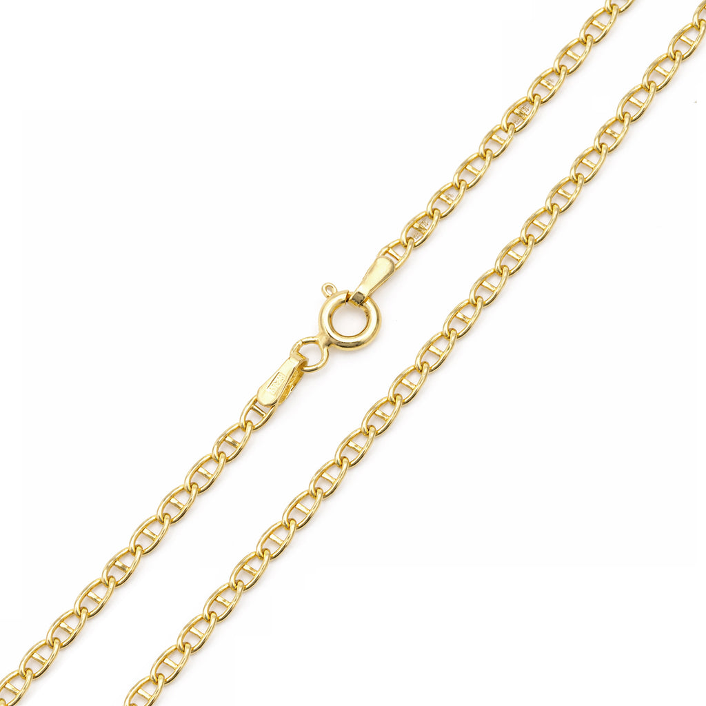 9ct Yellow Gold 16 Inch Flat Mariner Chain