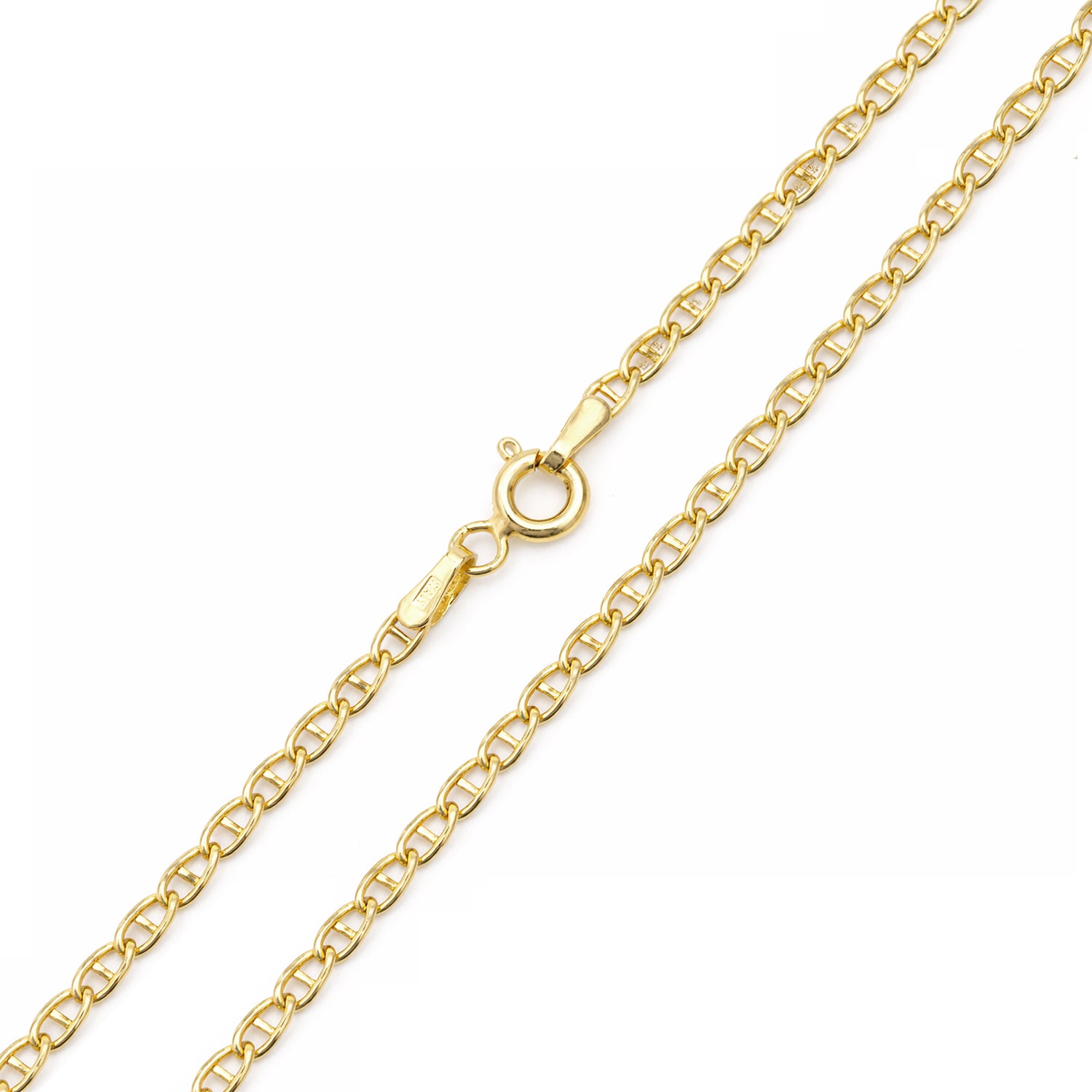 9ct Yellow Gold 16 Inch Flat Mariner Chain