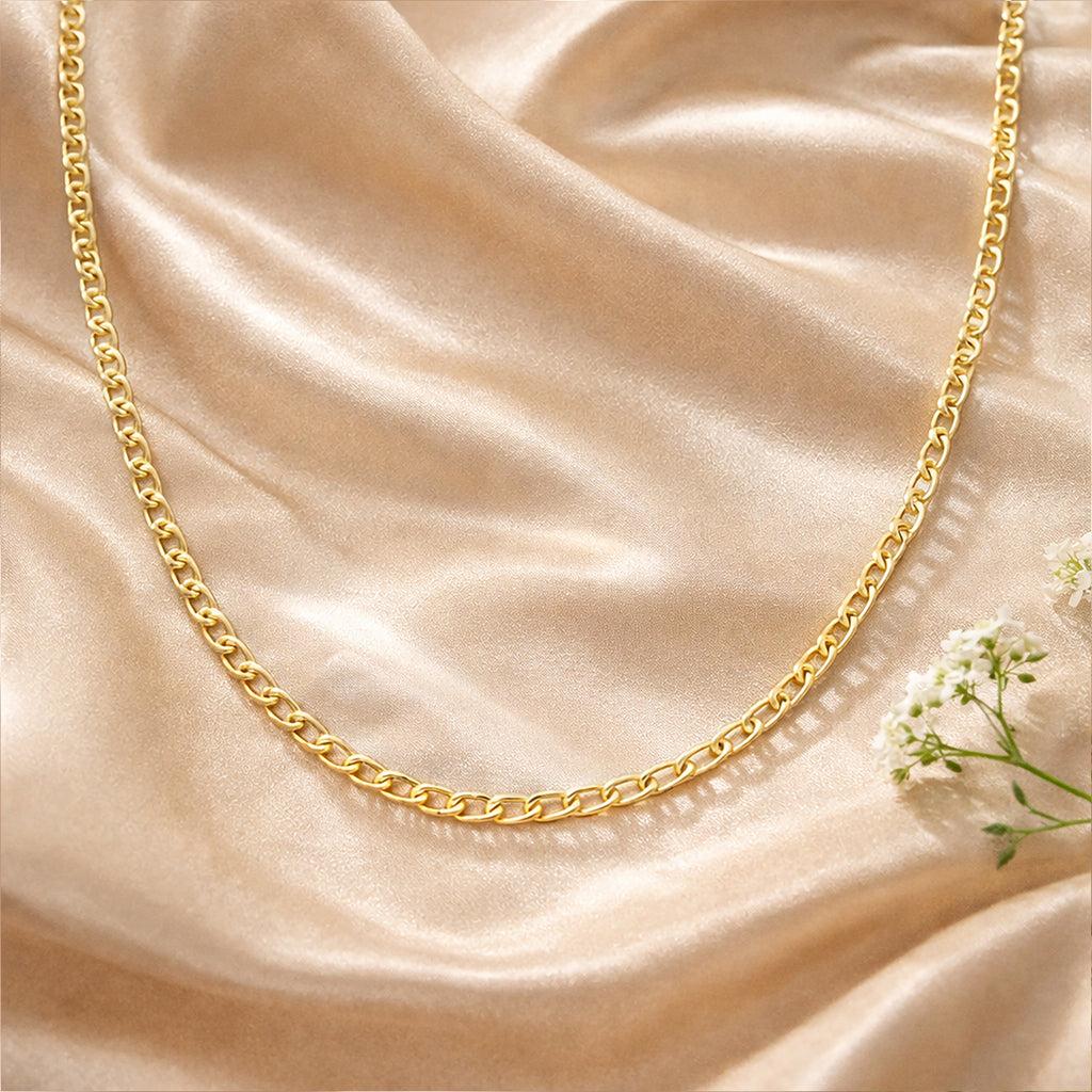 9ct Yellow Gold 16 Inch Flat Mariner Chain