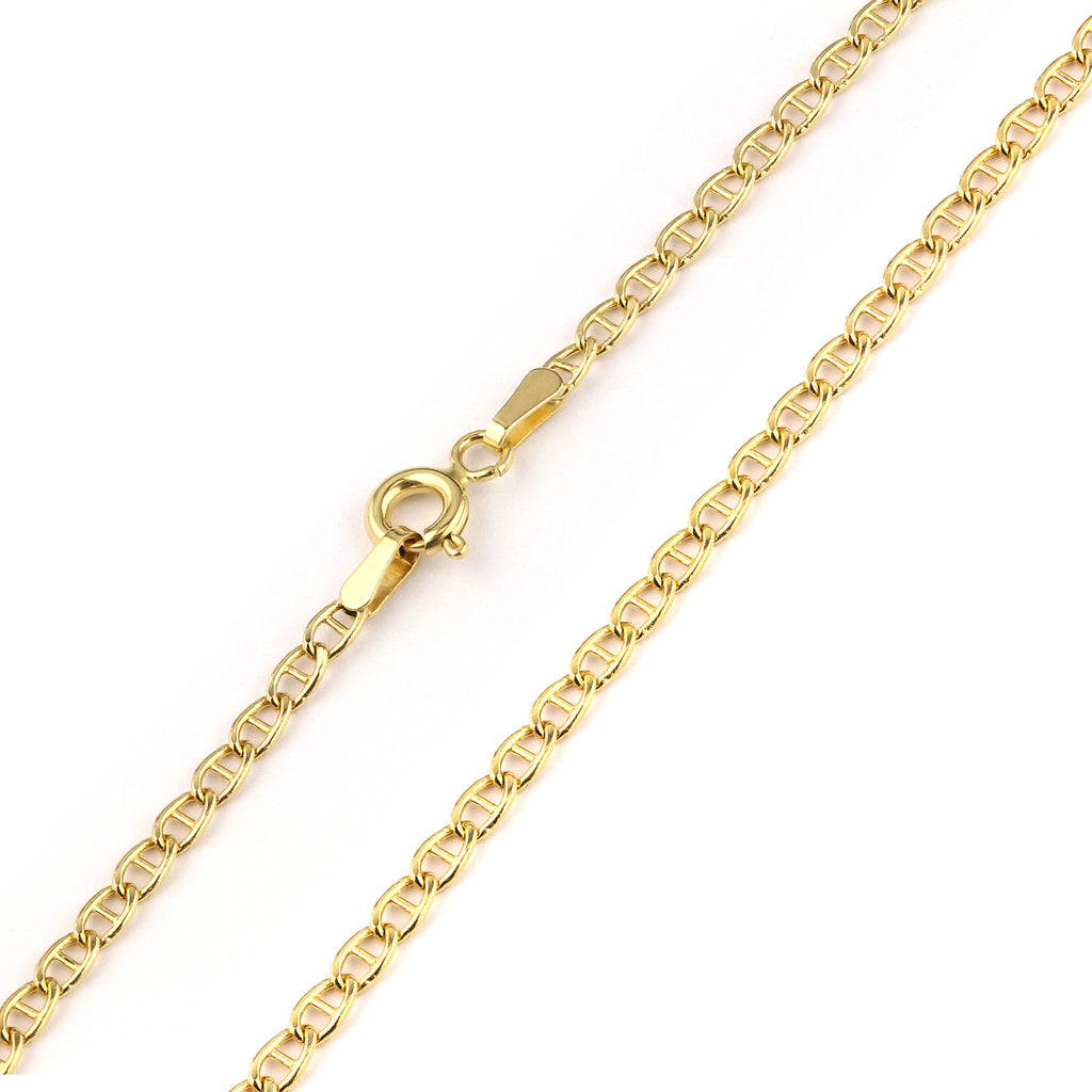 9ct Yellow Gold 7.5 Inch Flat Mariner Bracelet