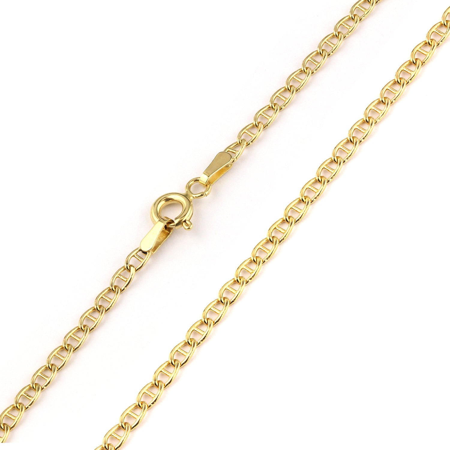 9ct Yellow Gold 7.5 Inch Flat Mariner Bracelet