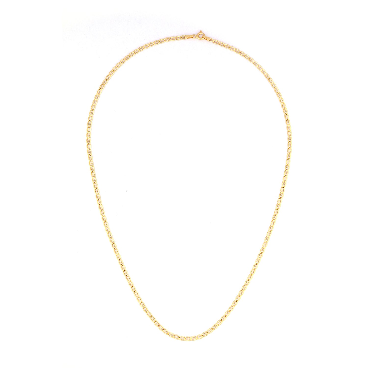9ct Yellow Gold 16 Inch Flat Mariner Chain