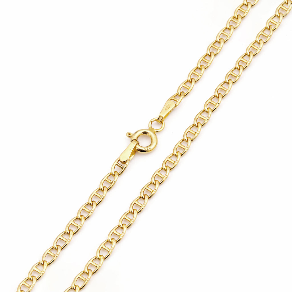 9ct Yellow Gold 18 Inch Flat Mariner Chain