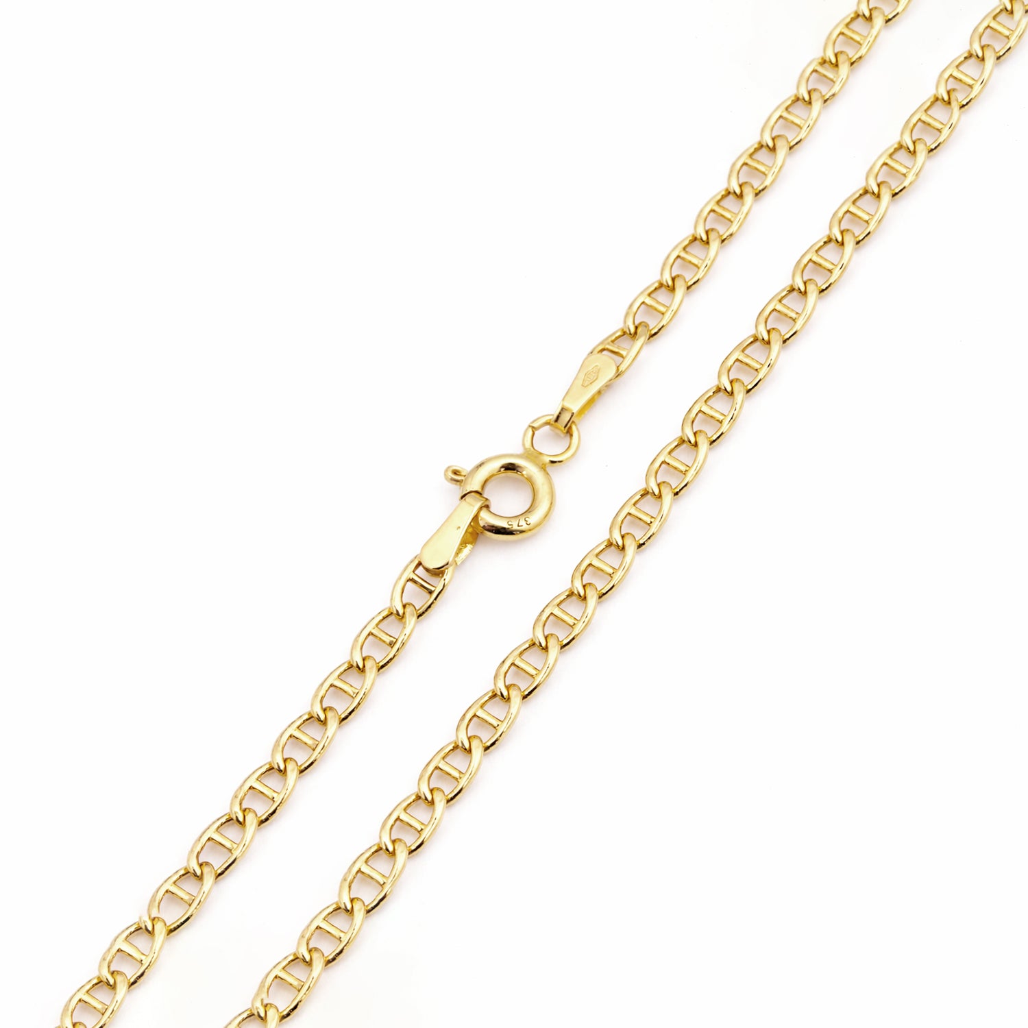9ct Yellow Gold 18 Inch Flat Mariner Chain