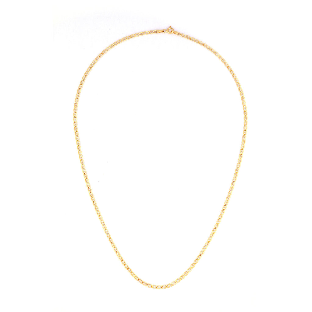 9ct Yellow Gold 18 Inch Flat Mariner Chain