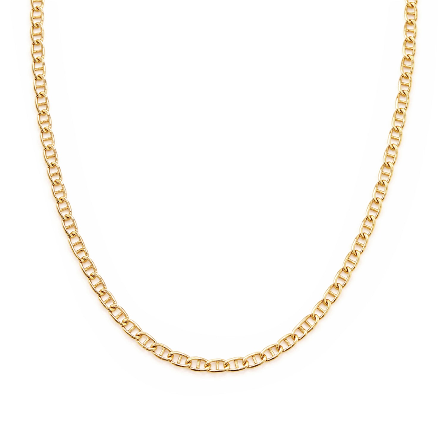 9ct Yellow Gold 18 Inch Flat Mariner Chain