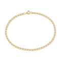 9ct Yellow Gold 7.5 Inch Flat Mariner Bracelet For Her
