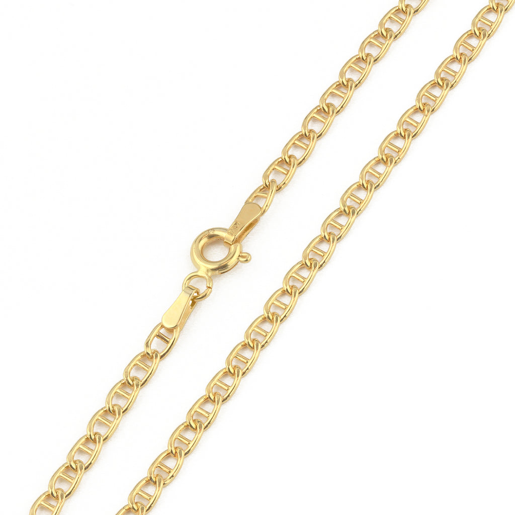 9ct Yellow Gold 7.5 Inch Flat Mariner Bracelet For Her