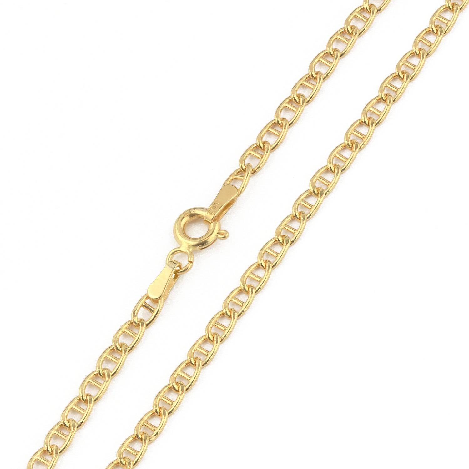 9ct Yellow Gold 7.5 Inch Flat Mariner Bracelet For Her