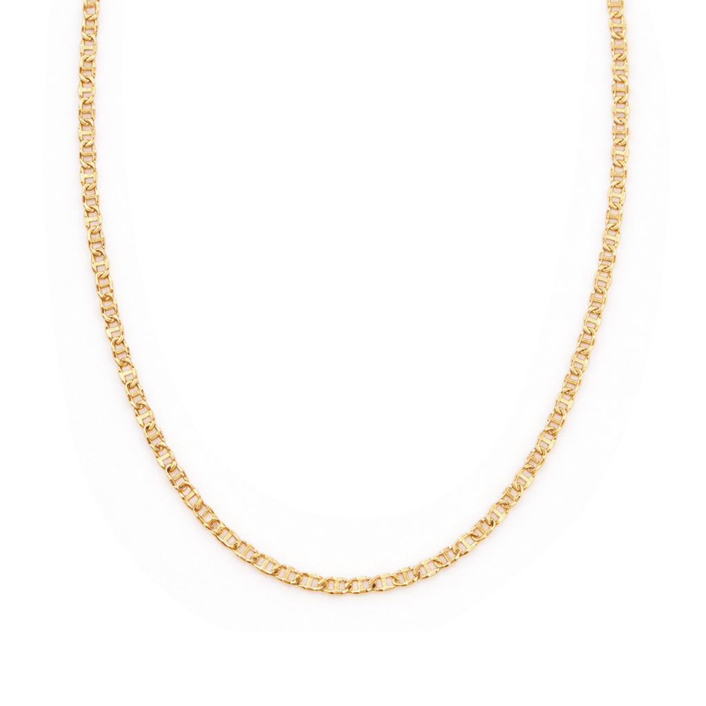 9ct Yellow Gold 16 Inch Diamond Cut Flat Mariner Chain