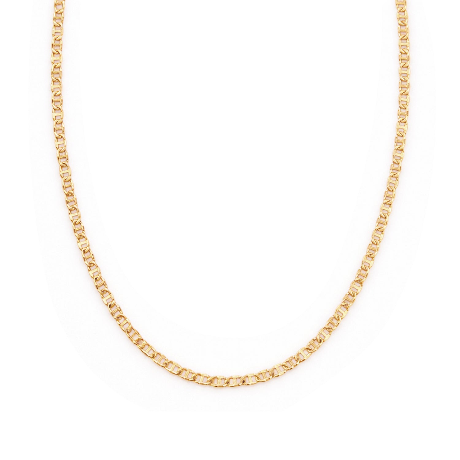 9ct Yellow Gold 16 Inch Diamond Cut Flat Mariner Chain