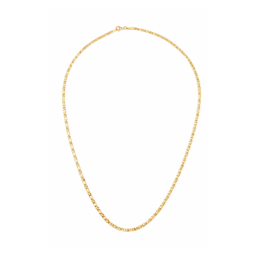9ct Yellow Gold 18 Inch Diamond Cut Flat Mariner Chain