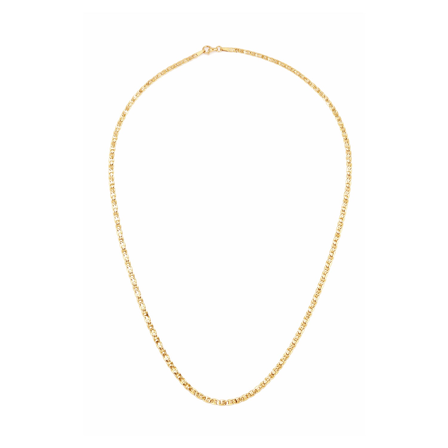 9ct Yellow Gold 18 Inch Diamond Cut Flat Mariner Chain
