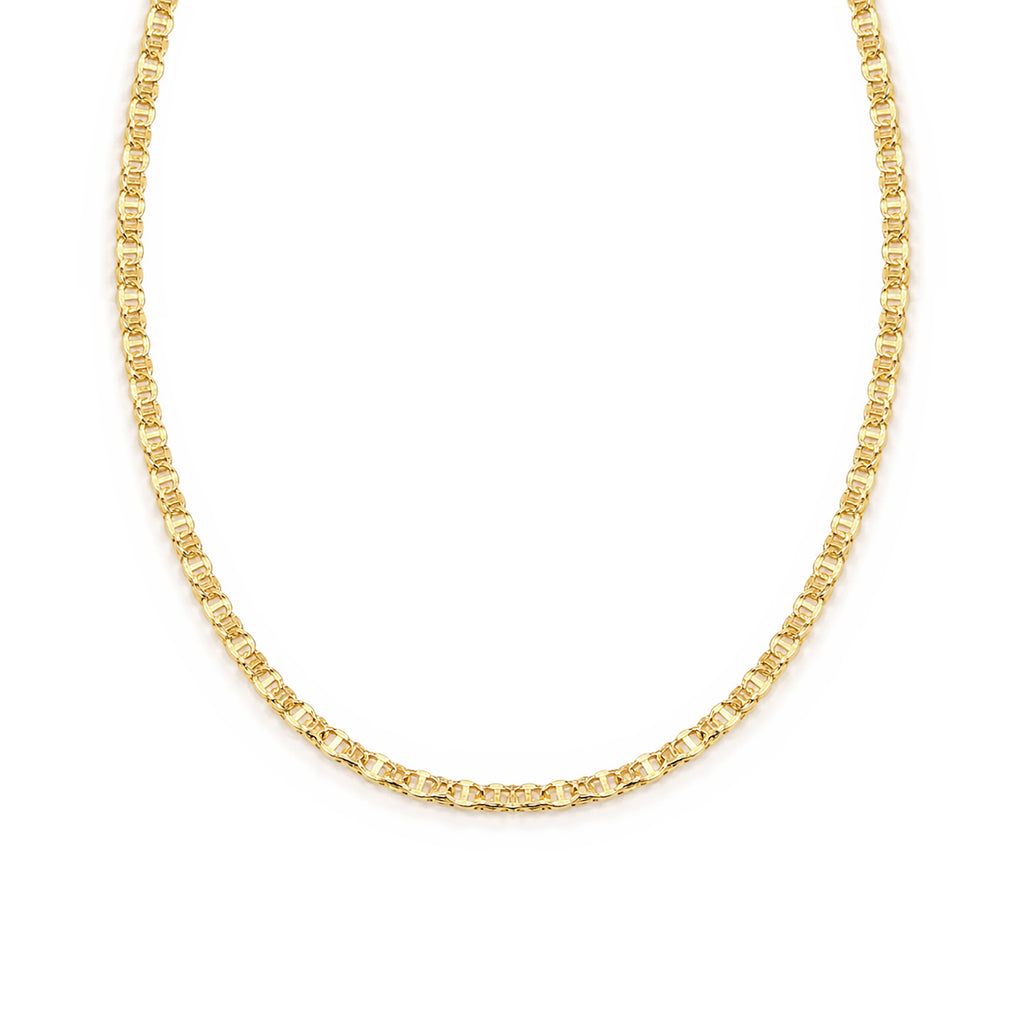 9ct Yellow Gold 18 Inch Diamond Cut Flat Mariner Chain