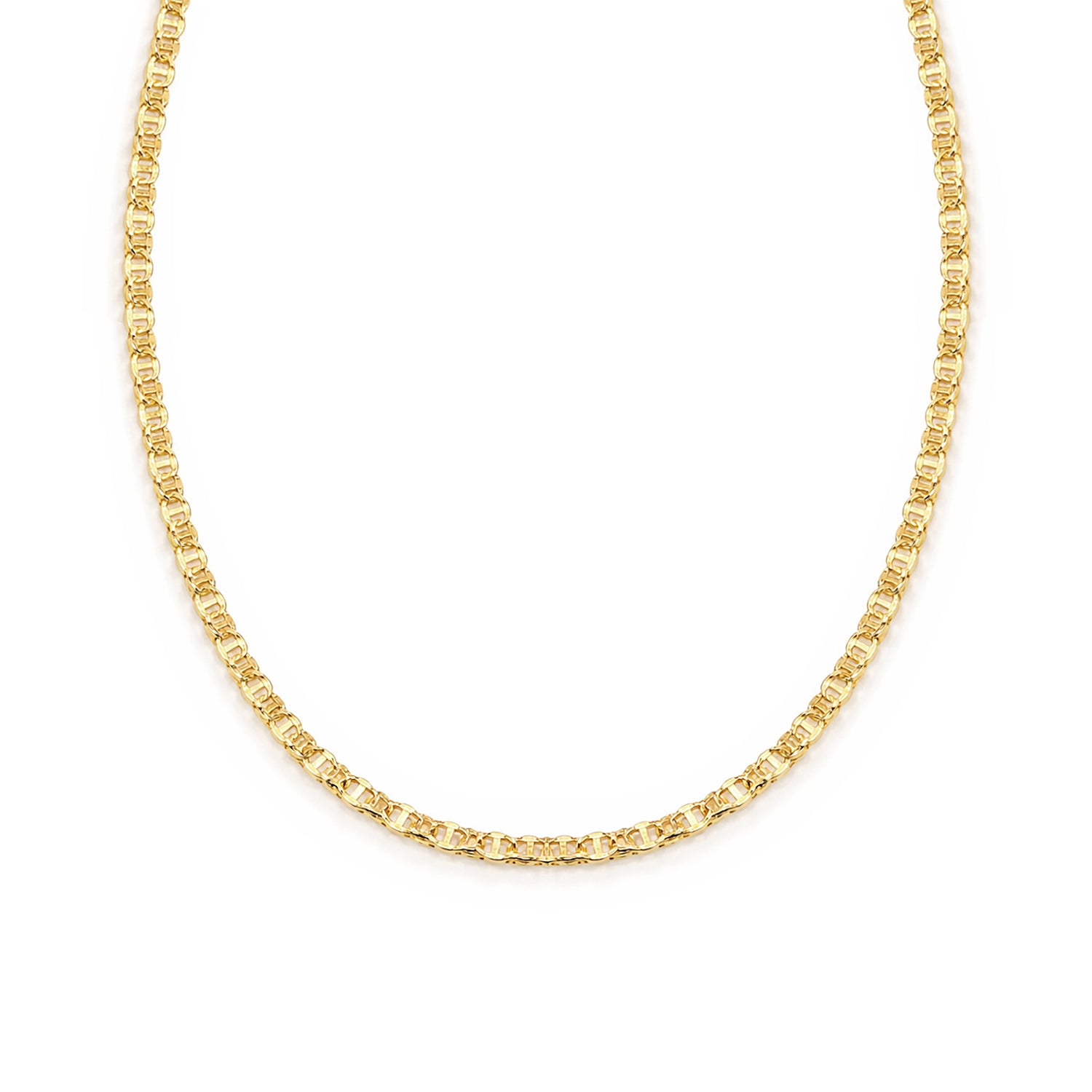9ct Yellow Gold 18 Inch Diamond Cut Flat Mariner Chain