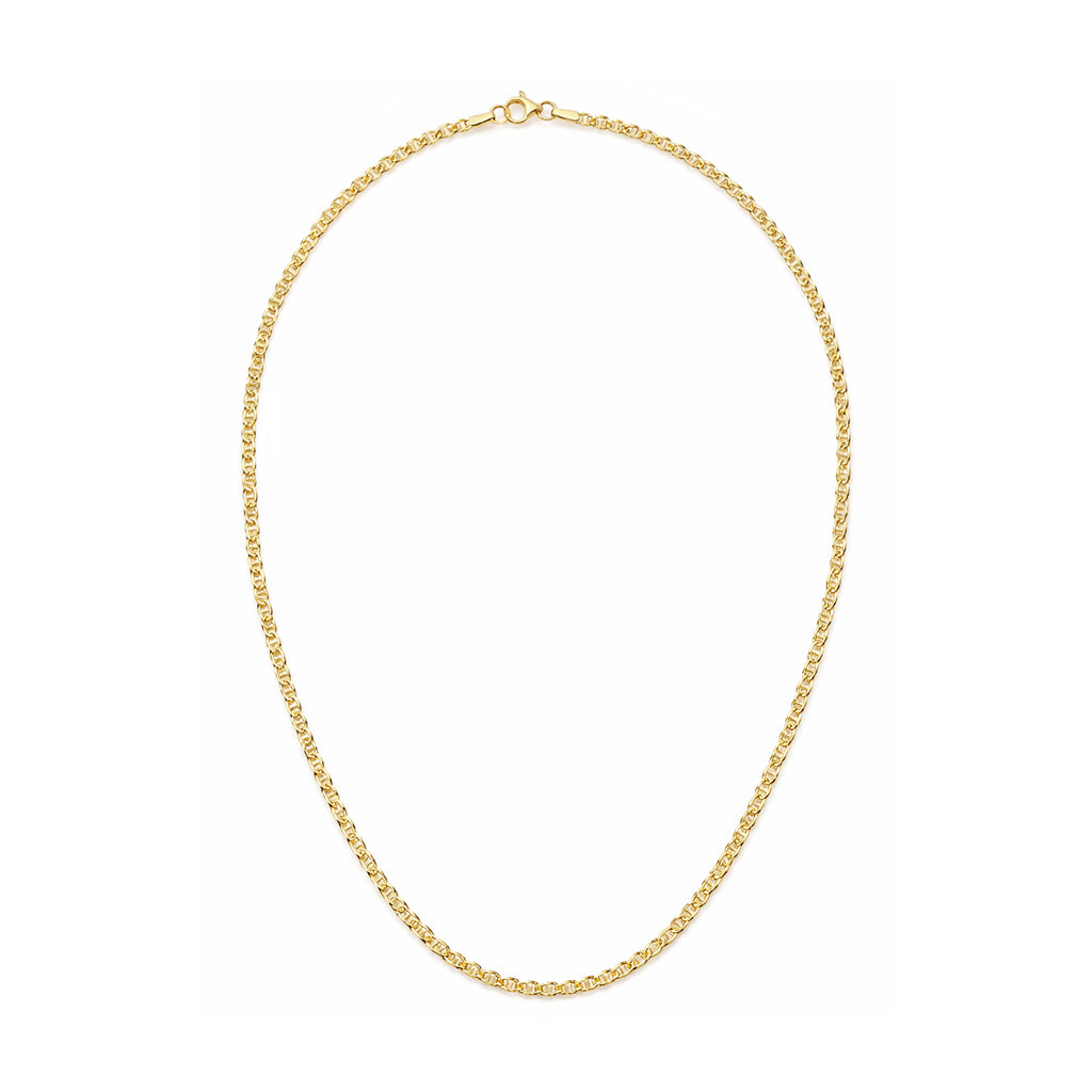 9ct Yellow Gold 18 Inch Diamond Cut Flat Mariner Chain