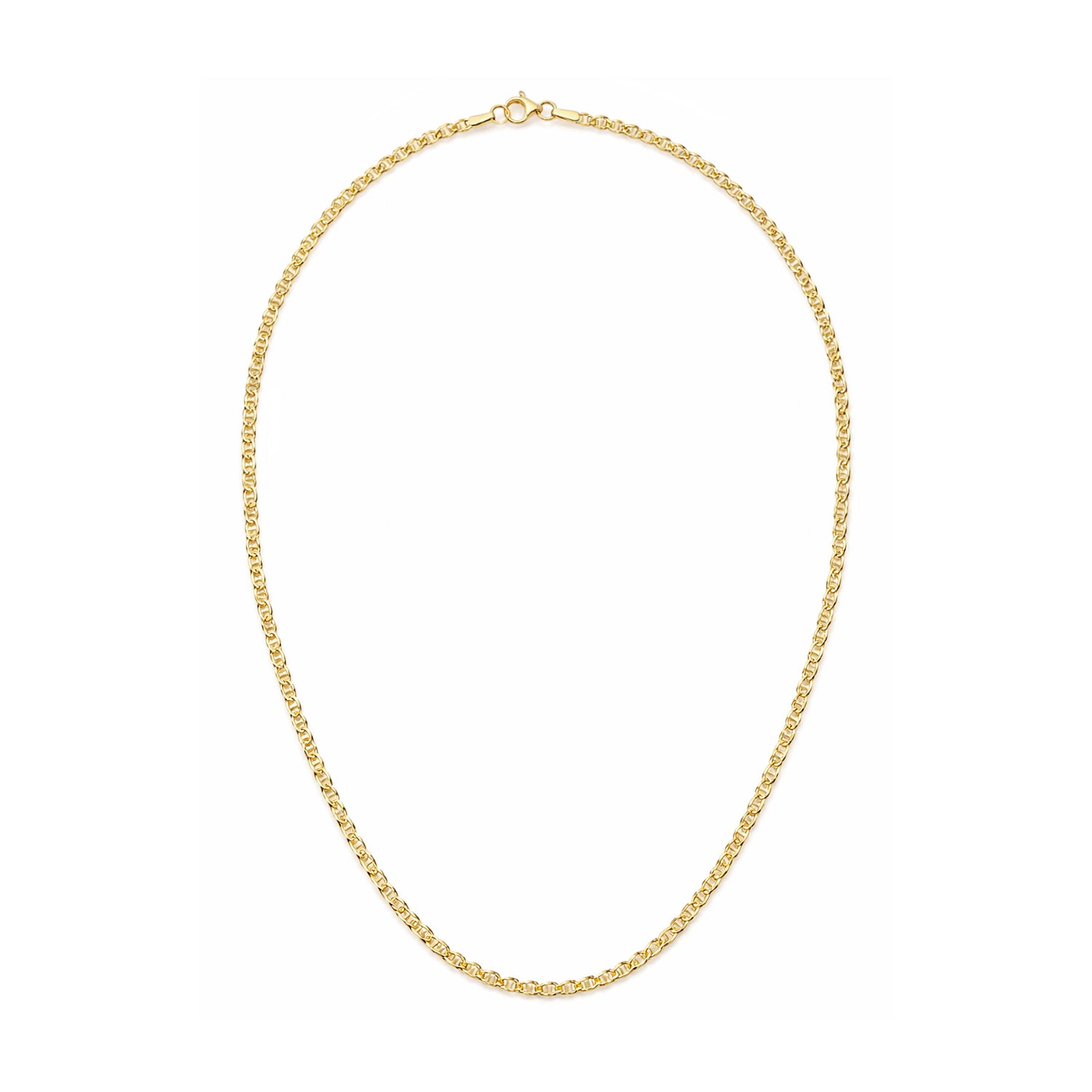 9ct Yellow Gold 18 Inch Diamond Cut Flat Mariner Chain