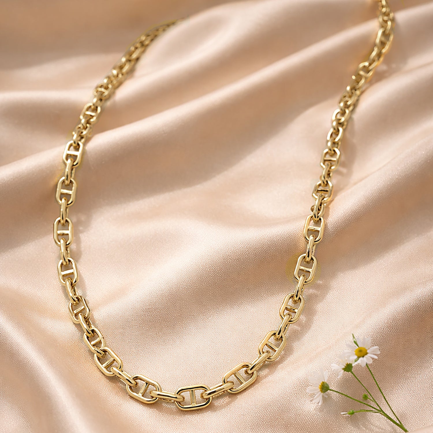 9ct Yellow Gold 16 Inch Mariner Chain