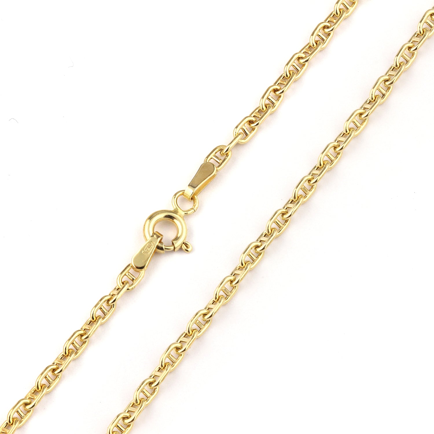 9ct Yellow Gold Mariner Chain Bracelet 7.5 Inch
